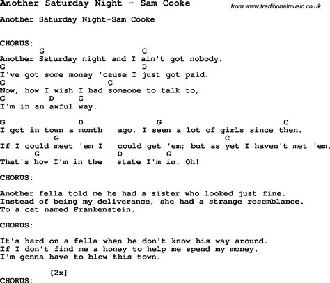 another saturday night chords|sam cooke guitar chords.